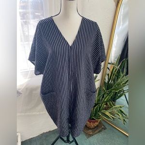NEW Striped Oversized Black & White Tunic w/ Pockets size S